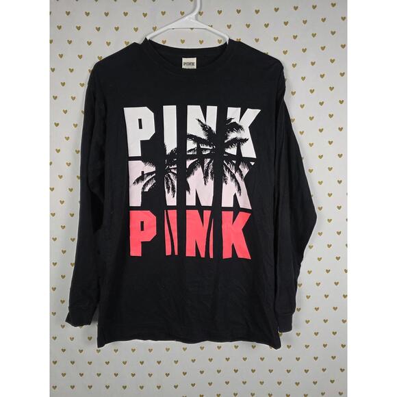 PINK Victoria's Secret Tops - Victorias Secret PINK Palm Tree Campus Tee Shirt Gradient XS OVERSIZED